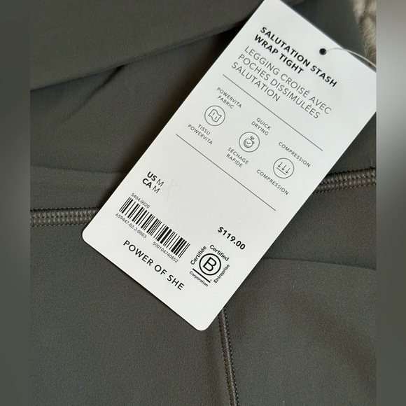 NWT Athleta Salutation Stash Wrap Tight - Sage - Never Worn - Picture 6 of 7